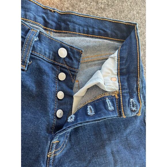 Levi’s 501 Original Fit Men’s Jeans 29x32 Dark Wash Button Fly Straight Leg 100% - Picture 5 of 10